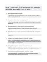 NIGP CPP (Exam 2024 Questions and Detailed Answers| A+ Grade) B Focus Area I