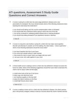 ATI questions, Assessment 5 Study Guide Questions and Correct Answers