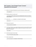 WA Surplus Lines Broker Exam Correct Questions & Answers!!