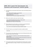 SERE 100.2 Level A Pre Test Answers | 44 Questions and Answers(A+ Solution guide)