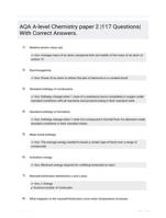 AQA A-level Chemistry paper 2 |117 Questions| With Correct Answers.