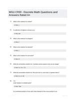 WGU C959 - Discrete Math exam questions and answers