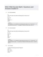 WGU C960 Discrete Math 2 Questions and Answers Graded A+