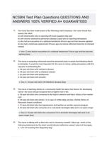 NCSBN Test Plan Questions |18 Questions| With Correct Answers.