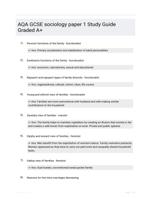 AQA GCSE sociology paper 1 Study Guide Graded A+