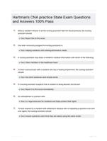 Hartman's CNA practice State Exam Questions and Answers 100% Pass