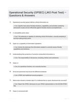 Operational Security (OPSEC) (JKO Post Test)  Questions & Answers