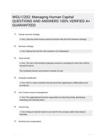 WGU C202: Managing Human Capital QUESTIONS AND ANSWERS 100% VERIFIED A+ GUARANTEED