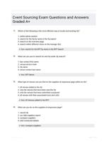 Cvent Sourcing Exam Questions and Answers Graded A+