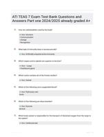 ATI TEAS 7 Exam Test Bank | Q&A (Graded A+) | 2023 Version