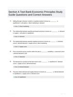 Section A Test Bank-Economic Principles QUESTIONS AND ANSWERS 100% VERIFIED A+ GUARANTEED