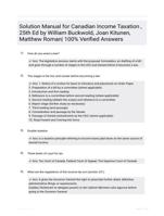 Solution Manual for Canadian Income Taxation , 25th Ed by William Buckwold, Joan Kitunen, Matthew Roman| 100% Veri?ed Answers