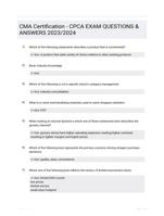 CMA Certification - CPCA EXAM QUESTIONS & ANSWERS 2023/2024