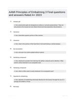 AAMI Principles of Embalming 3 Final questions and answers Rated A+ 2023