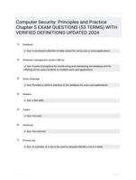 Computer Security: Principles and Practice Chapter 5 EXAM QUESTIONS (53 TERMS) WITH VERIFIED DEFINITIONS UPDATED 2024