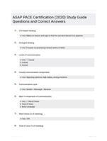 ASAP PACE Certification (2020) Study Guide Questions and Correct Answers