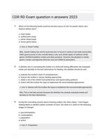 CDR RD Exam question n answers 2023