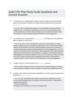 Audit CPA Prep Study Guide Questions and Correct Answers