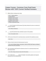 Career Course - Common Core Final Exam Review with 100% Correct Verified Answers