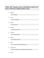 TOEFL iBT Practice Test 2 (FEEDING HABITS OF EAST AFRICAN HERBIVORES) 2023