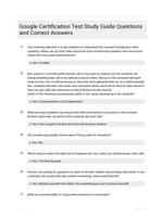 Google Certification Test Study Guide Questions and Correct Answers