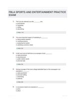 FBLA SPORTS AND ENTERTAINMENT PRACTICE EXAM