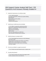 HDI Support Center Analyst Self-Test | 155  Questions And Answers Already Graded A+