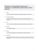 Nursing: A Concept-Based Approach 6 CORRECTLY ANSWERED QUESTIONS LATEST UPDATE