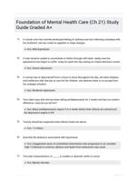 Foundation of Mental Health Care (Ch.21) Study Guide Graded A+