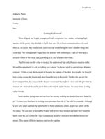 Assignement 7 - Looking for Yourself (Creative Writing)