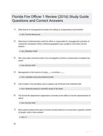 Florida Fire Officer 1 Review (2016) Study Guide Questions and Correct Answers