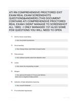 ATI RN COMPREHENSIVE PROCTORED EXIT EXAM  REAL EXAM SCREENSHOTS QUESTIONS&ANSWERS  (THIS DOCUMENT CONTAINS ATI  COMPREHENSIVE PROCTORED REAL  EXAM-I DIDNT MANAGE TO  SCREENSHOT ALL 180Q I ONLY  MANAGED 157-ALSO SOME FEW  QUESTIONS YOU WILL NEED TO OPEN  