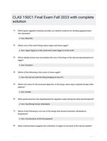 CLAS 150C1 Final Exam Fall 2023 with complete solution