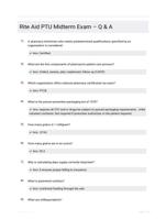 Rite Aid PTU Midterm Exam  Q & A