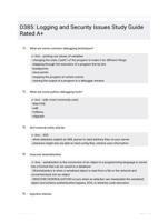 D385: Logging and Security Issues Study Guide Rated A+