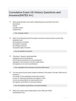 Cumulative Exam US History Questions and Answers(RATED A+)