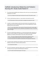 Hatfield: Introductory Maternity and Pediatric Nursing #31 Study Guide Rated A+