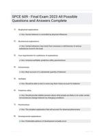 SPCE 609 - Final Exam 2023 All Possible Questions and Answers Complete