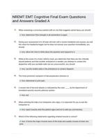 NREMT EMT Cognitive Final Exam Questions and Answers Graded A