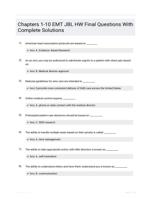 Chapters 1-10 EMT JBL HW Final Questions With Complete Solutions