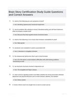 Brain Story Certification Study Guide Questions and Correct Answers