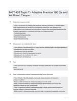 MGT 420 Topic 7 - Adaptive Practice 100 Q's and A's Grand Canyon