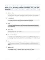 HCB TEST 3 Study Guide Questions and Correct Answers