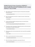 NASM Practice Exam Questions PERFECT SOLUTIONS RELIAS RN PHARMACOLOGY EXAM  PERFECT SOLUTIONS