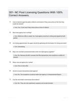 301- NC Post Licensing  Questions With 100% Correct Answers.