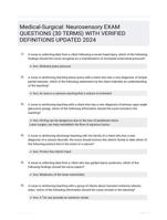 Medical-Surgical: Neurosensory EXAM QUESTIONS (30 TERMS) WITH VERIFIED DEFINITIONS UPDATED 2024