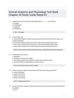 Animal Anatomy and Physiology Test Bank Chapter 20 Study Guide Rated A+