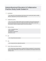 Interprofessional Education & Collaborative Practice Study Guide Graded A+