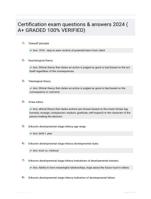 Certification exam questions & answers 2024 ( A+ GRADED 100% VERIFIED)