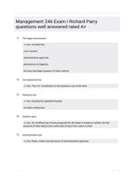 Management 246 Exam I Richard Parry questions well answered rated A+